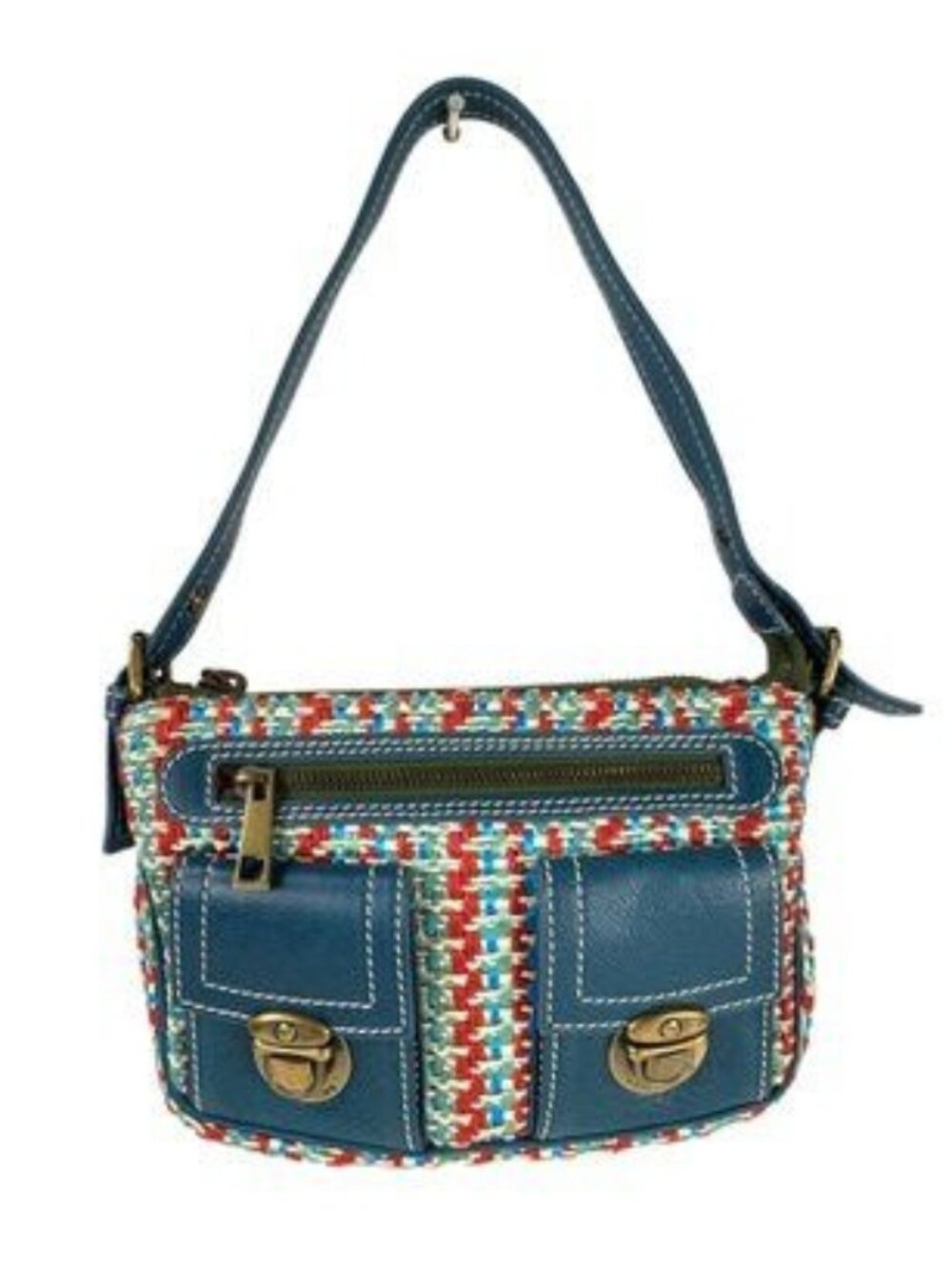 Marc Jacobs Cammie Tweed Leather Shoulder Bag